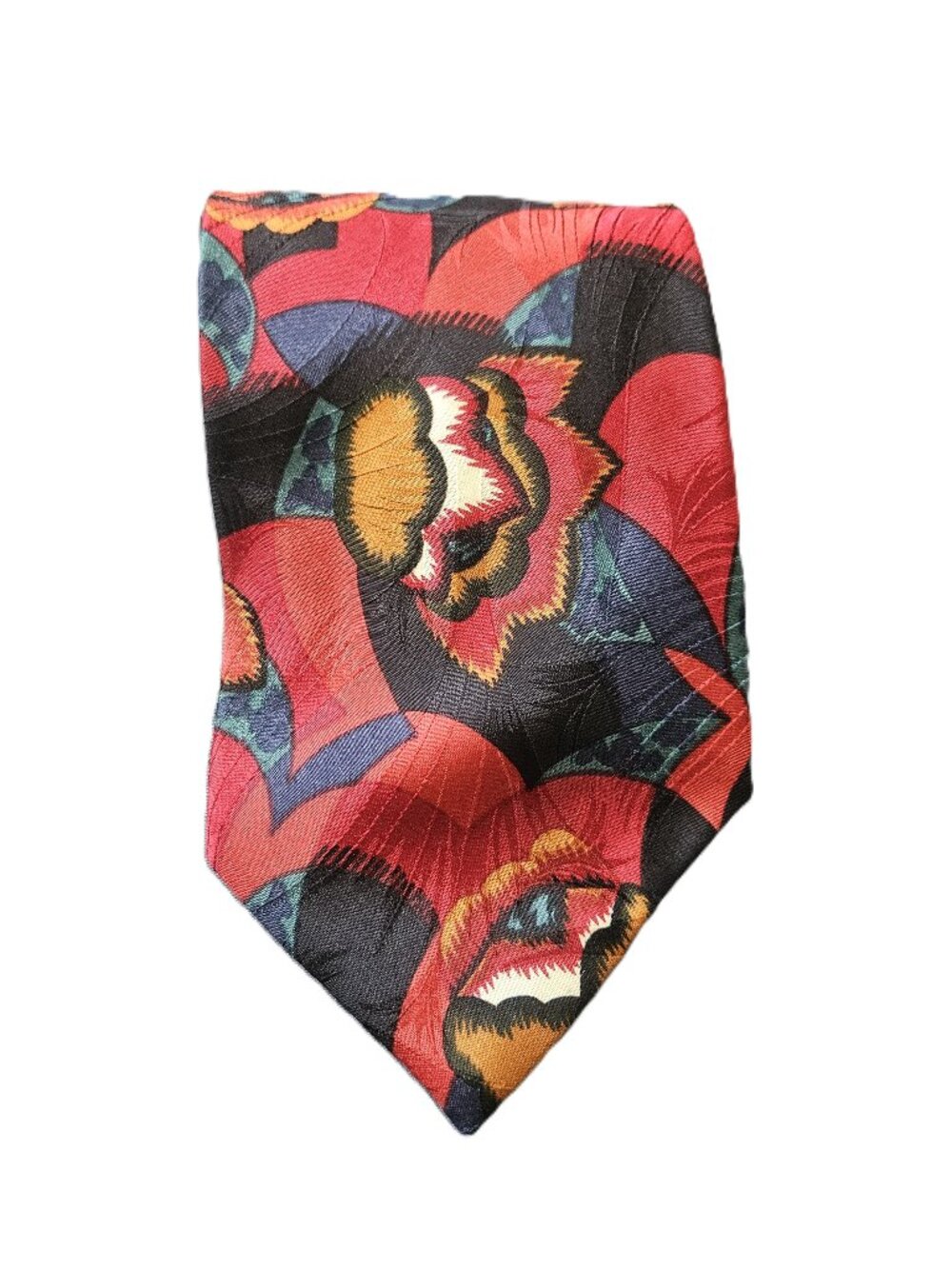 Tino Cosma 100% Silk Vintage Red Floral Classic Tie Made in Italy 62" x 3.75"